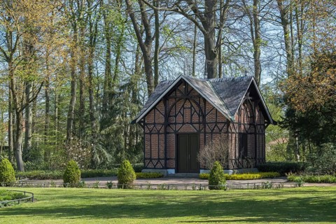 Teehaus im Schlosspark, Ahaus, Münsterland, North Rhine-Westphalia, Germany, Europe