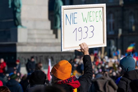 Pictures taken during the demonstration Haltung zeigen! against Nazi deportation plans of the AfD
