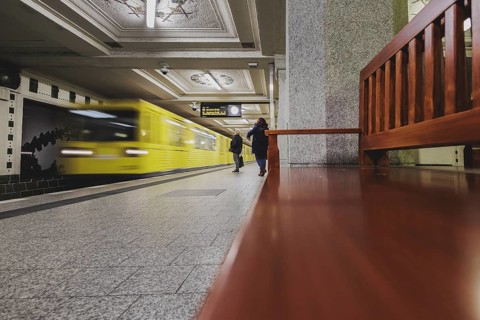 The underground line 3 runs at Rüdesheimer Platz in Wilmersdorf in Berlin, 27 February 2024.