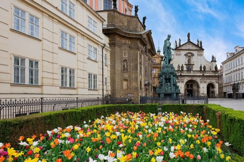 Saint Francis of Assisi and Saint Salvator Church, Charles Square with Charles IV Statue, Prague,