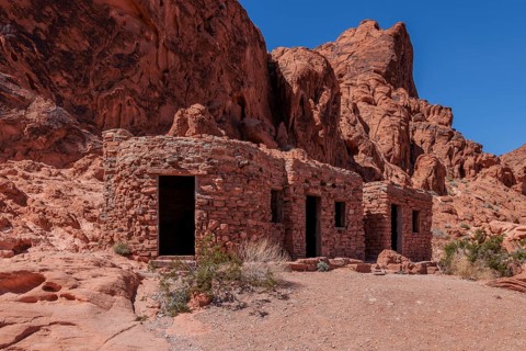 The Cabins built by the Civilian Conservation Corps inthe 1930s at Valley of Fire State Park near