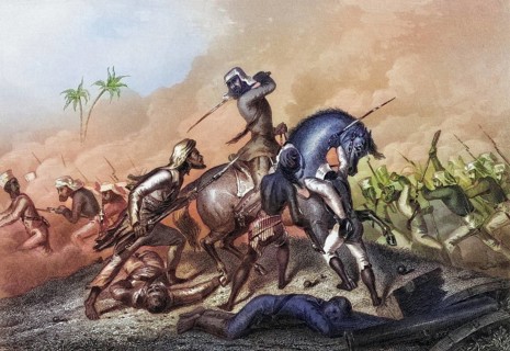 Havelock's column attacking the mutineers off Cawnpoor Major General Sir Henry Havelock 1795 to