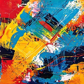 Pop art styled music album illustration featuring abstract crayon patterns and erratic lines in