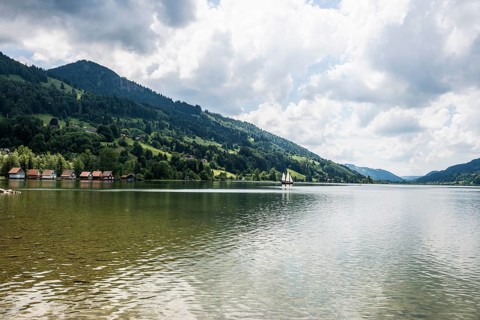 Bühl, Großer Alpsee, Immenstadt, Oberallgäu, Allgäu, Swabia, Bavaria, Germany, Europe