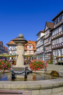 Fountain on the market square, Allendorf district, Bad Sooden-Allendorf, Werratal, Werra-Meißner