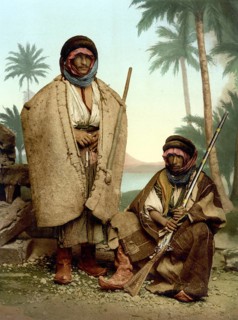 Bedouins, Shepherds from Palmyra, Syria, Historical, digitally restored reproduction from a 19th