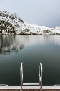 Bettmersee, mountain lake, alpine, bathing, swimming, ladder, access, tranquillity, wellness, cold,