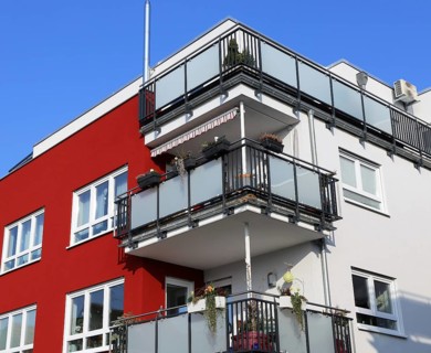 Residential building with modern facade painting (Building with modern facade painting)