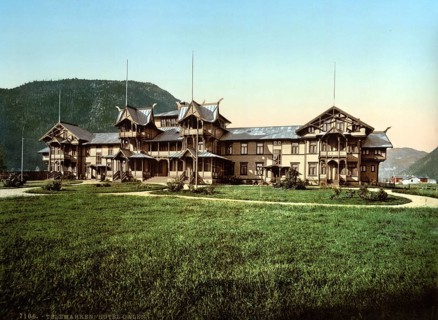 Hotel in Dalen, village in the province of Telemark, Norway, around 1895, Historical, digitally