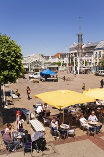 Marketplace, Centre, People, Aurich, East Frisia, Germany, Europe