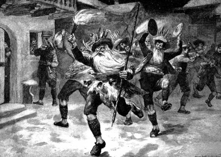 Percht, figure of the Bavarian-Austrian alpine customs, Perchtenlaufen in the Salzburger Land,