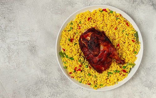 Kabsa, rice with chicken, Saudi Arabian dish, national dish, homemade, no people
