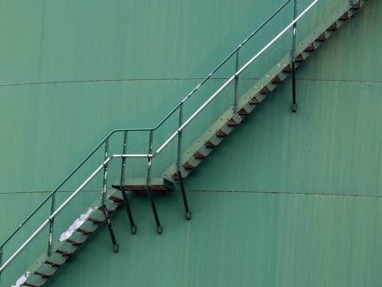 External staircase on a tank, Hamburg harbor, Germany, Europe