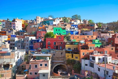Guanajuato, Mexico, scenic old town streets, Central America