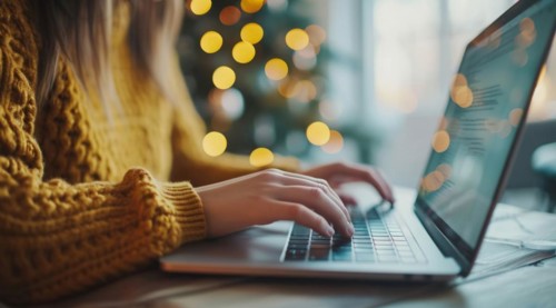 Freelancer performing remote work from home with laptop connectivity, AI generated