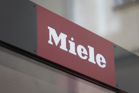 Miele logo above a shop, in Berlin, 27/03/2024