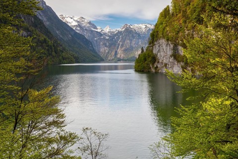 Königssee with Schönfeldspitze, Schönau am Königssee, Berchtesgadener Land, Bavaria, Germany,