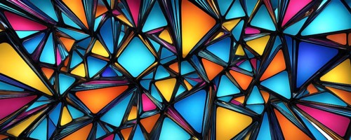 3d rendering of vibrant colored abstract changing glass design in an ornament structure, AI