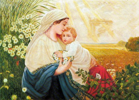 Maria mit Jesuskind, Painting by Adolf Hitler (1889-1845), Historical, digitally restored