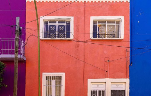 Colorful colonial Guadalajara houses and streets in historic city center Centro Historico near