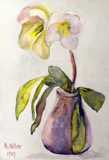Still Life with Flowers, Painting by Adolf Hitler (1889-1945), Historical, digitally restored