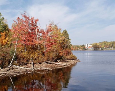 Lac Masson in autumn, Sainte-Marguerite-du-Lac-Masson, Lanaudiere, Quebec, Canada, North America