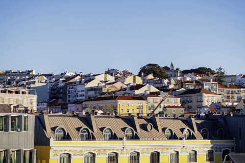 Eine Stadtansicht von Lissabon, 04.01.2023