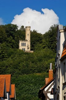 The round tower on the Tillyschanze, Reinhardswald, Hann. Münden or Hannoversch Münden, Lower