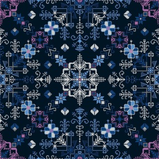 Traditional Latvian embroidery seamless pattern, vector illustration