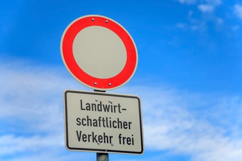 Traffic sign, Transit prohibited, agriculture traffic free, Rhineland-Palatinate, Germany, Europe