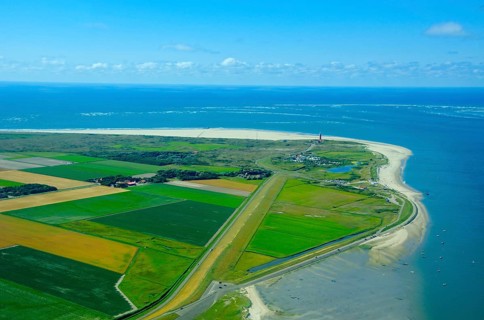 North point with lighthouse, Texel island, North Sea, North Holland, Netherlands