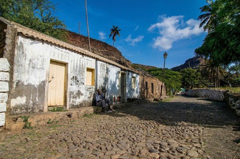Buildings in picturesque old town of Ciudad Velha. Cidade Velha. Santiago. Cabo Verde. Africa