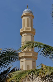 Minaret of the Great Mosque of Taqah, Dhofar Region, Orient, Oman, Asia
