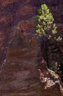 Ochre nature trail, Le Sentier des Ocres, former ochre mining area, ochre rocks, Roussillon,