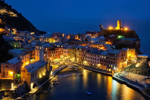 View of Vernazza village popular tourist destination in Cinque Terre National Park a UNESCO World