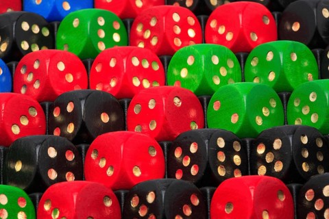 Symbol photo, many colourful cubes with different display value
