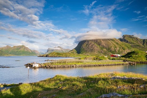 Harbour in the fishing village of Hovden, Langøya Island, Vesterålen Archipelago, Norway, Europe
