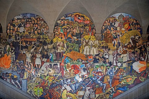 The History of Mexico, Diego Rivera's mural in the main stairwell of the National Palace, Palacio