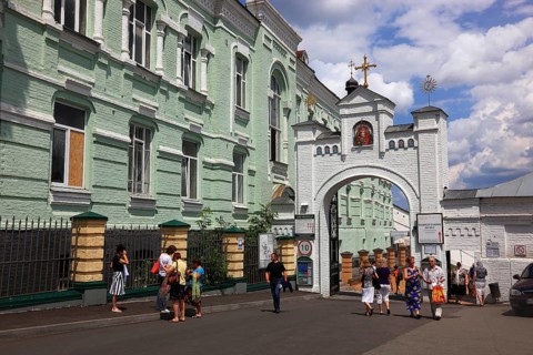 In the courtyard of the Kiev Cave Monastery, Holy Mary Ascension Monastery, Pecherskaya Lavra,