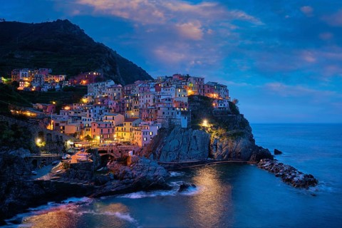 Manarola village popular european italian tourist destination in Cinque Terre National Park UNESCO