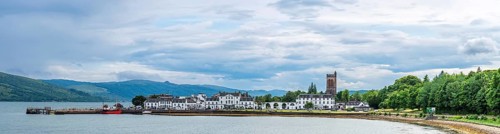 Panorama of Inveraray, Loch Fyne, Argyll, Scotland, UK
