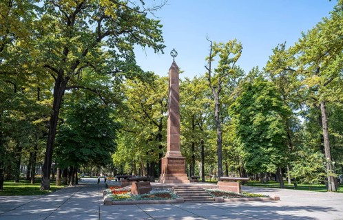 Panfilov Monument, Panfilov Park, municipal park in Bishkek, Kyrgyzstan, Asia