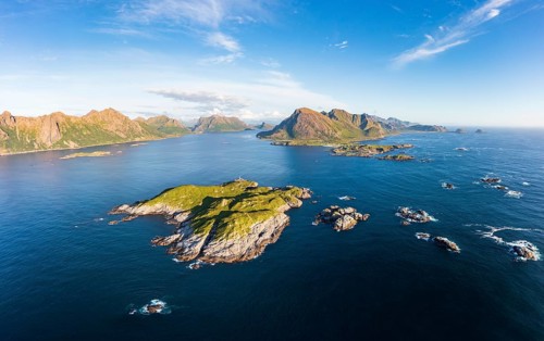 Vesterålen coast, fjords and mountains, Langøya island, near Hovden, Vesterålen archipelago,