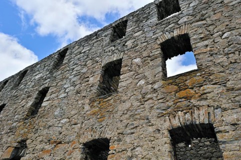 Ruins of Ruthven Barracks, built in 1719 after the Jacobite Rising of 1715, near Kingussie in the