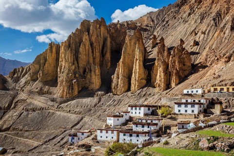 Dhankar Village in Himalayas, Spiti Valley, Himachal Pradesh, India, Asia