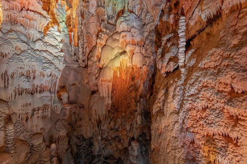 The Aven Armand chasm 100 meters underground where the largest known stalagmite in the world is 30
