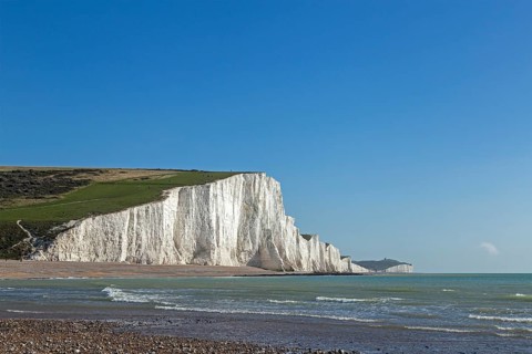 Cuckmere Haven, The Seven Sisters chalk cliffs, South Downs, England, United Kingdom, Europe