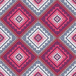 Traditional Georgian folk art embroidery vector pattern