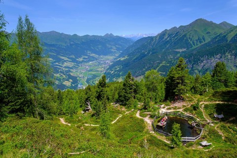 Small mountain lake on the Zirbenweg, on the Graukogel, Bad Gastein, Gastein Valley, Salzburger