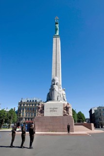 Freedom Monument, Freedom Boulevard with allegory, Statue of Freedom, Independence, Riga, Latvia,
